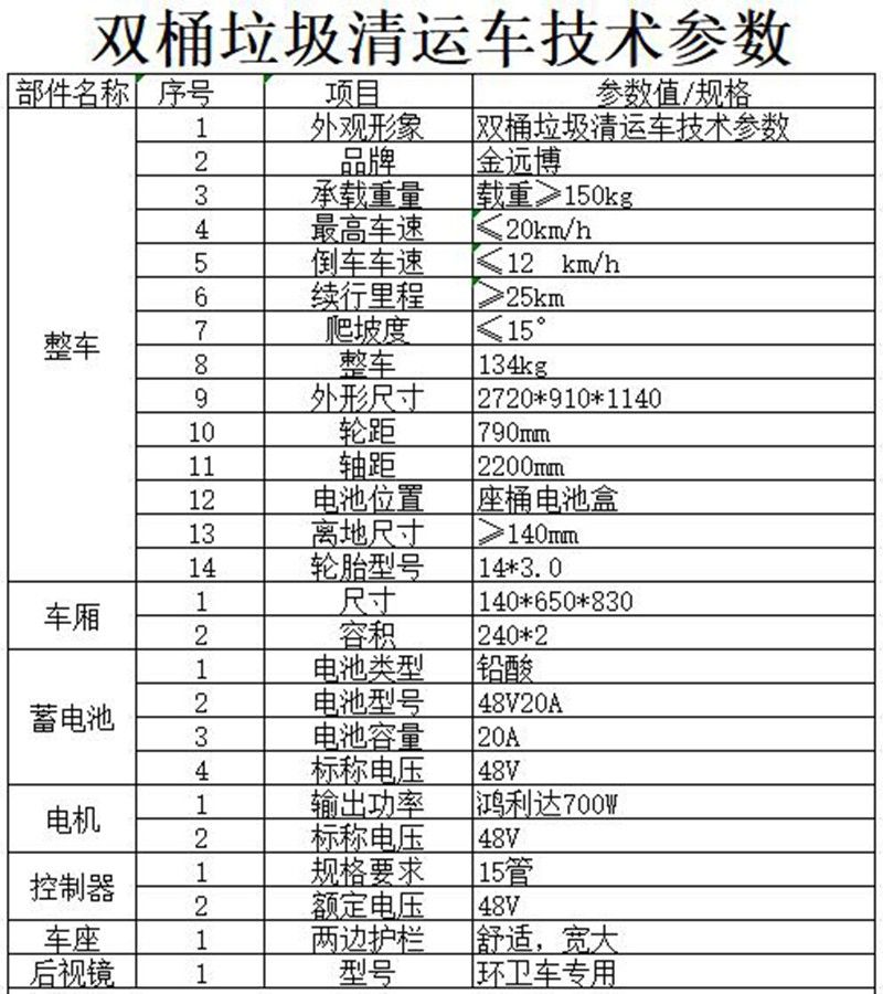 雙桶垃圾轉(zhuǎn)運(yùn)車(chē)